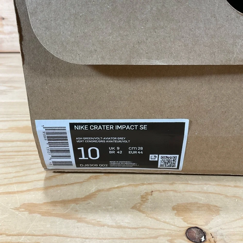 NIB Nike Men's Crater Impact SE Shoes # DJ6308 002 Size Men’s 10 green grey